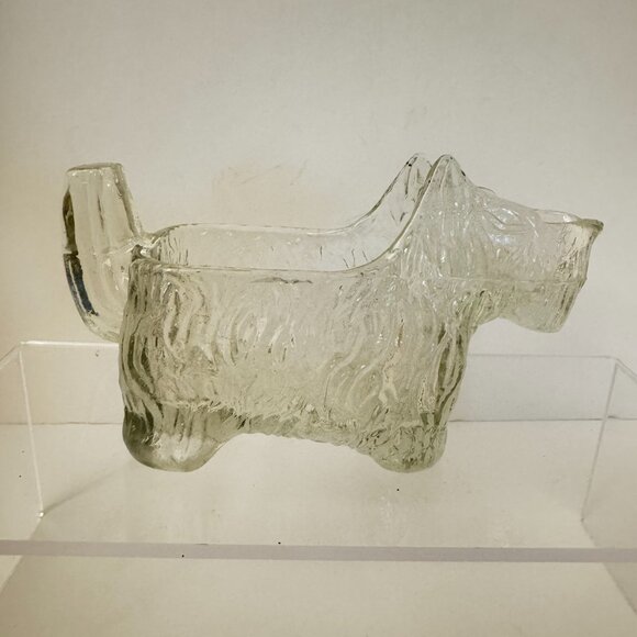 Vtg Scottie Dog Creamer 1930s Clear Glass Caddy Post Cereal Promotion L.E. Smith - Picture 2 of 7